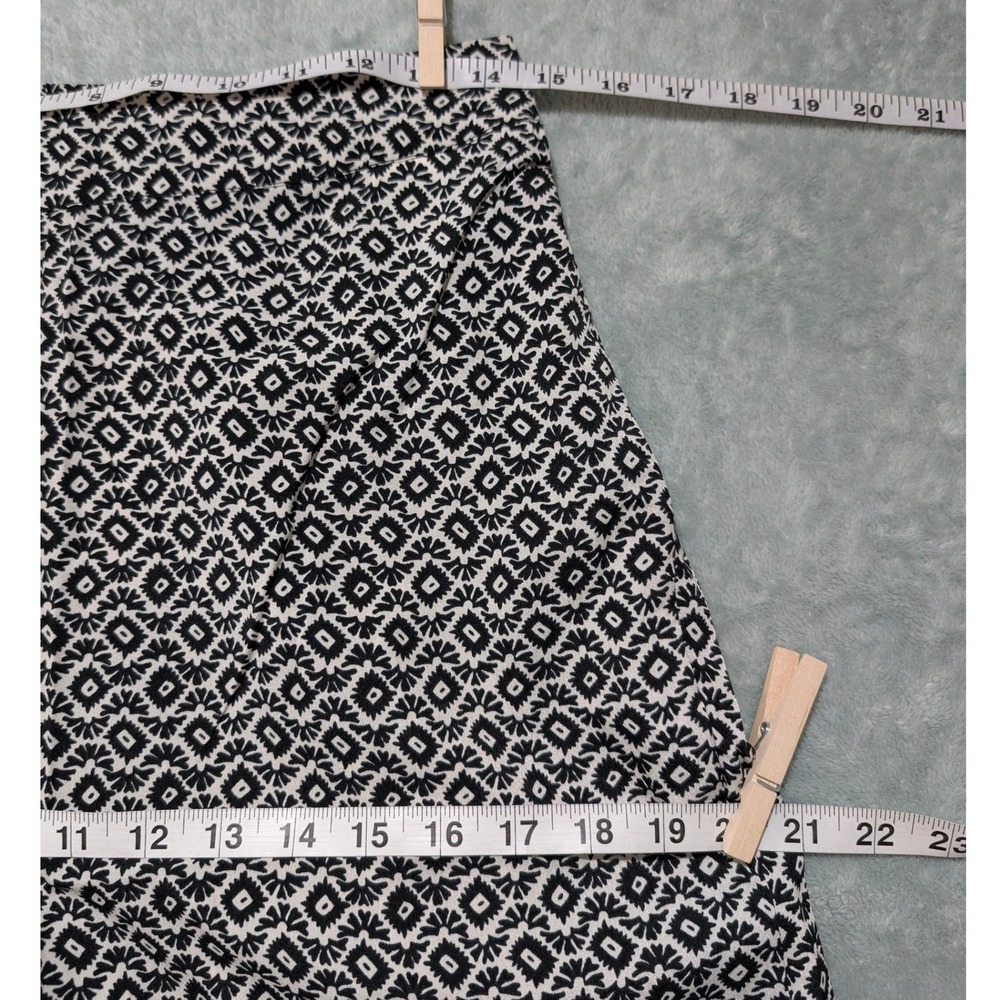 Resort Boho Black White Geometric Diamond Print Wide Leg Pants M NEW SM Wardrobe - Picture 5 of 8